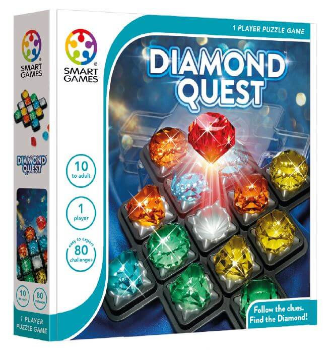 SmartGames SmartGames Diamond Quest -logiikkapeli peli edullisesti HyväPeli.fi:stä. Hinta: 21,90 €. Tuoteryhmät: Älypelit ja pulmapelit, Opettavat pelit