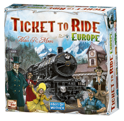 Ticket to Ride Europe (English version) peli edullisesti HyväPeli.fi:stä. Hinta: 35,90 €. Tuoteryhmä: Lautapelit ja seurapelit.