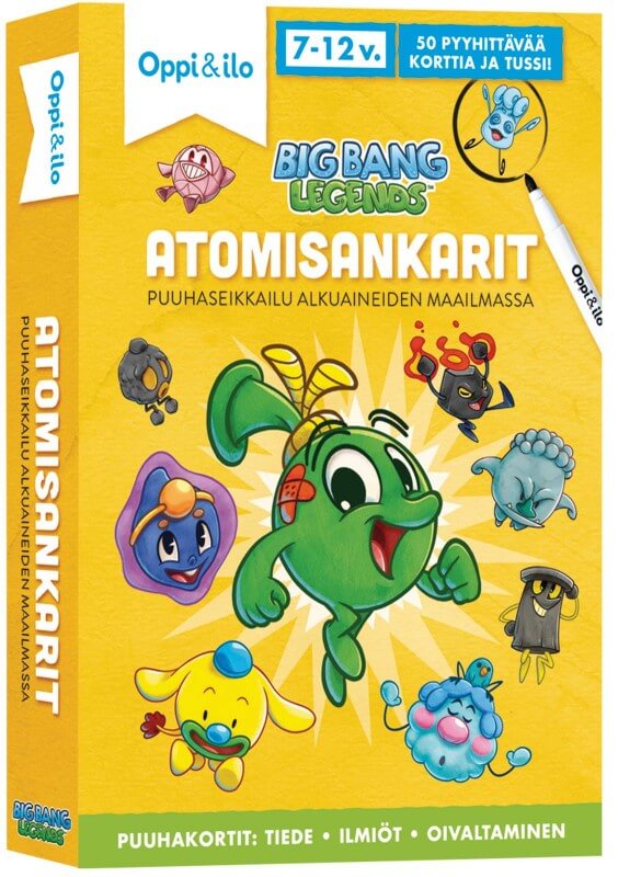 Oppi&ilo Atomisankarit -puuhakortit peli edullisesti HyväPeli.fi:stä. Hinta: 9,90 €. Tuoteryhmät: Opettavat pelit, Muut tuotteet
